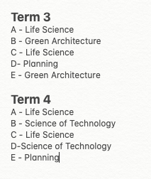 Schedule Schedule